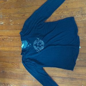 Dark blue medium long sleeve shirt